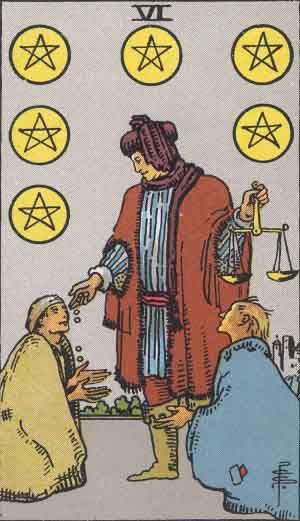 Six of Pentaces Tarot Card